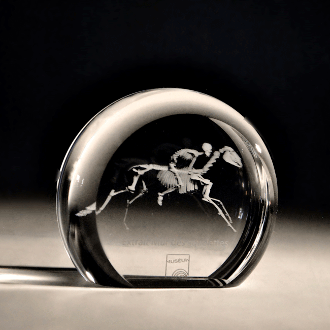 Trophée en verre gravé 3D