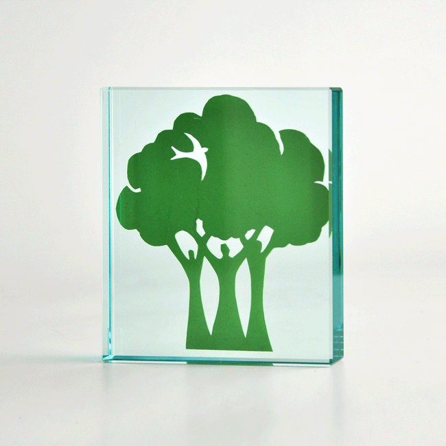 Trophée en verre couleurs fabrication