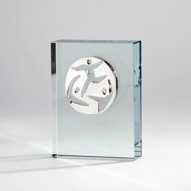  Trophée verre logo métal