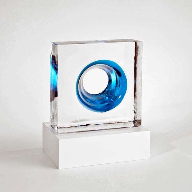 Trophée verre artistique moderne