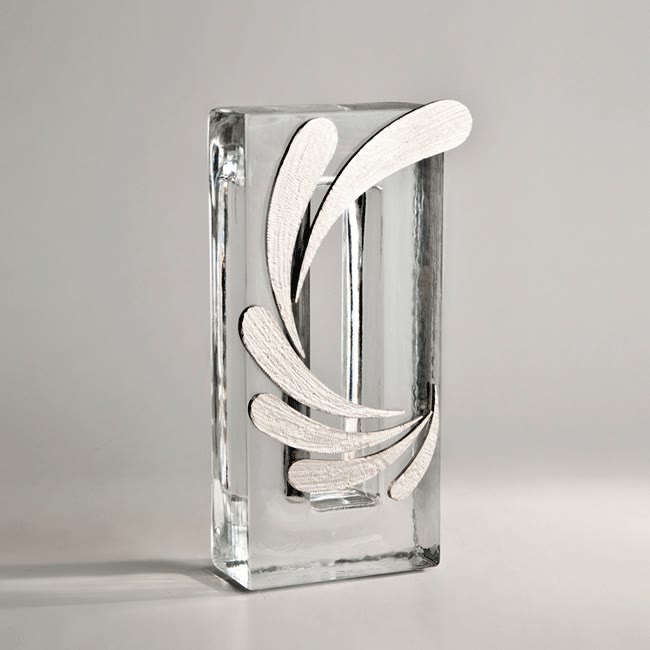 verre Maillon + logo en métal 