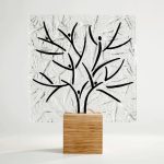 Trophée verre givré avec décor d'un arbre