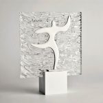 Trophée en verre fusionné et sculpture Néra