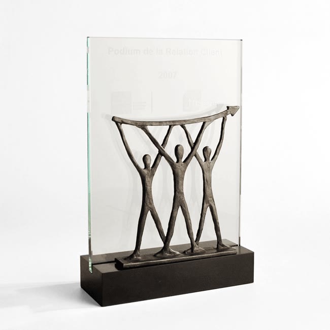 Trophée verre gravé logo