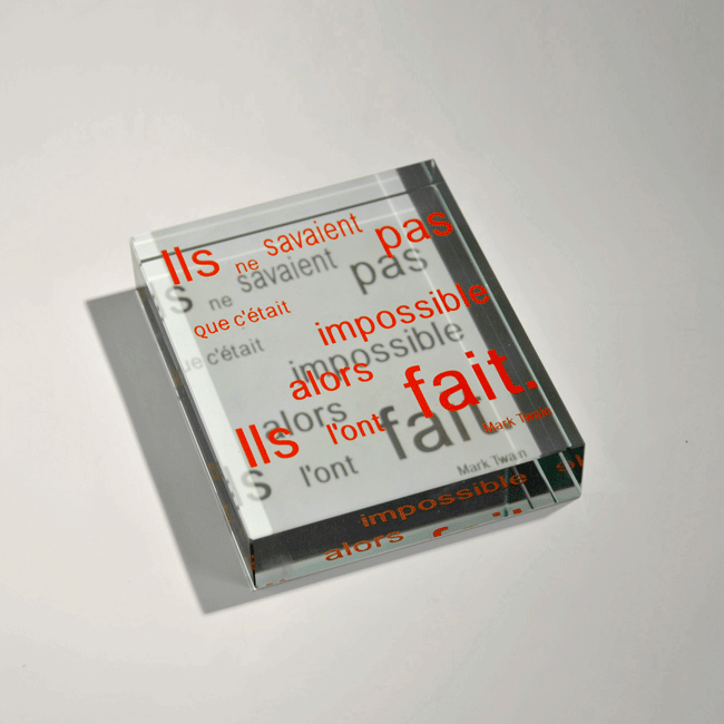 presse papier verre couleurs 