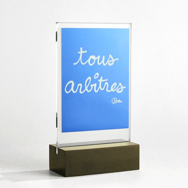 Trophée verre logo métal