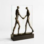 Trophée verre gravé et sculpture La Rencontre