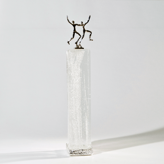 Trophée en verre artistique