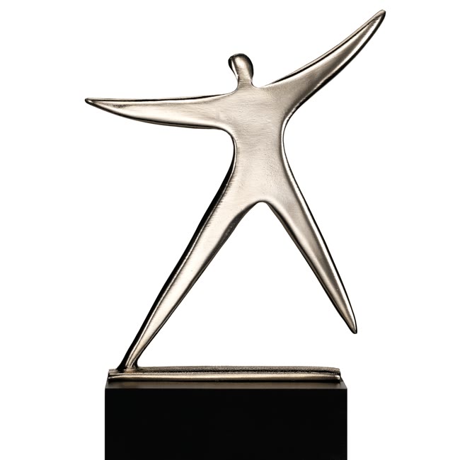 Trophée métal entreprise moderne