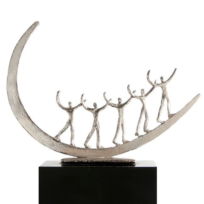 Trophée métal entreprise équipe
