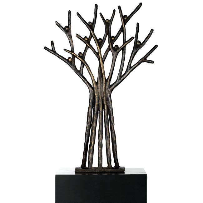 trophée bronze arbre moderne