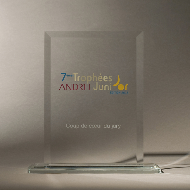 Trophée en verre personnalisé