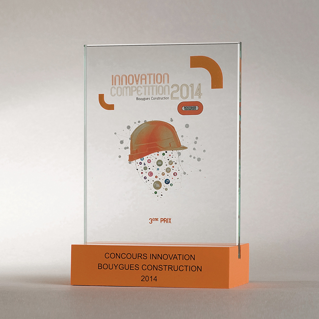 Trophée verre couleurs